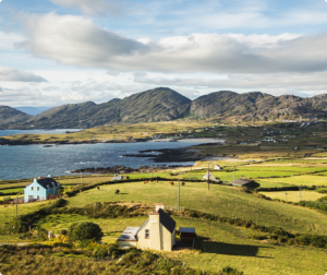 Ireland coast with mountains